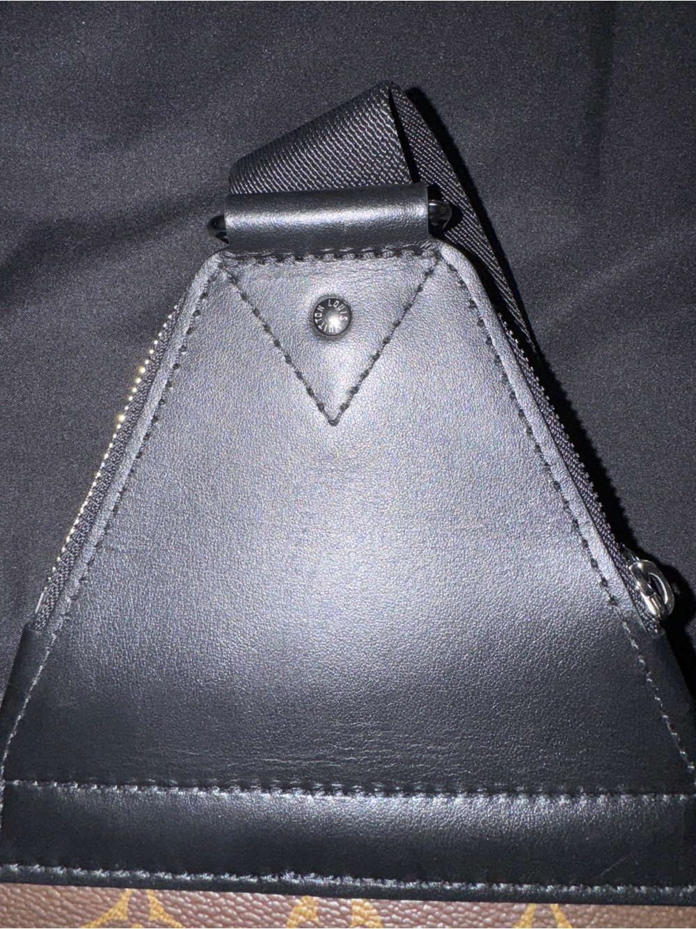 Louis Vuitton Brown & Black Monogram Sling Belt Bag. Like new used twice - Picture 5 of 6